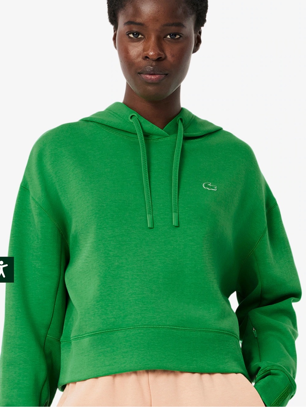 NEW Lacoste Women's Green Cropped Hoodie
